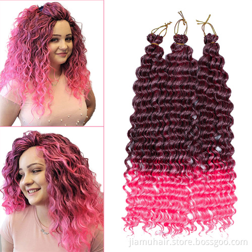 crochet braid deep twist hair premium deep wave yaki synthetic hair extension 22 inch braiding bulk hair